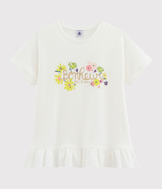 Tee-shirt enfant fille blanc MARSHMALLOW