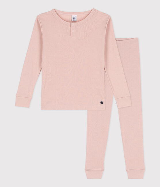 Pyjama uni en coton et lyocell enfant rose SALINE