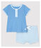 Ensemble 2 pièces bleu bébé en coton biologique bleu EDNA/écru MULTICO