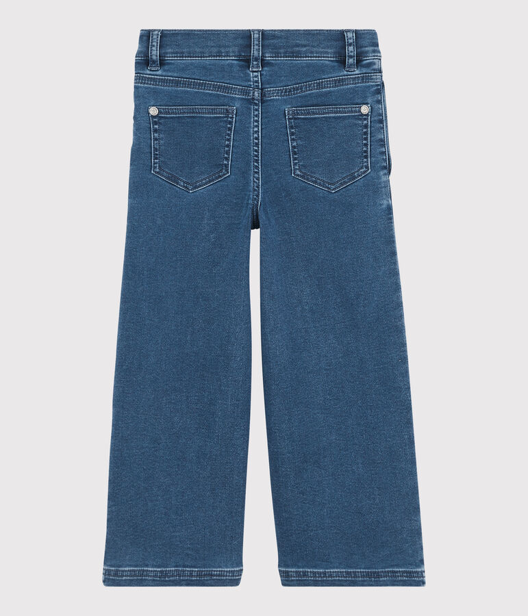Pantalon flare en denim bio enfant fille bleu DENIM BLEU DELAVE