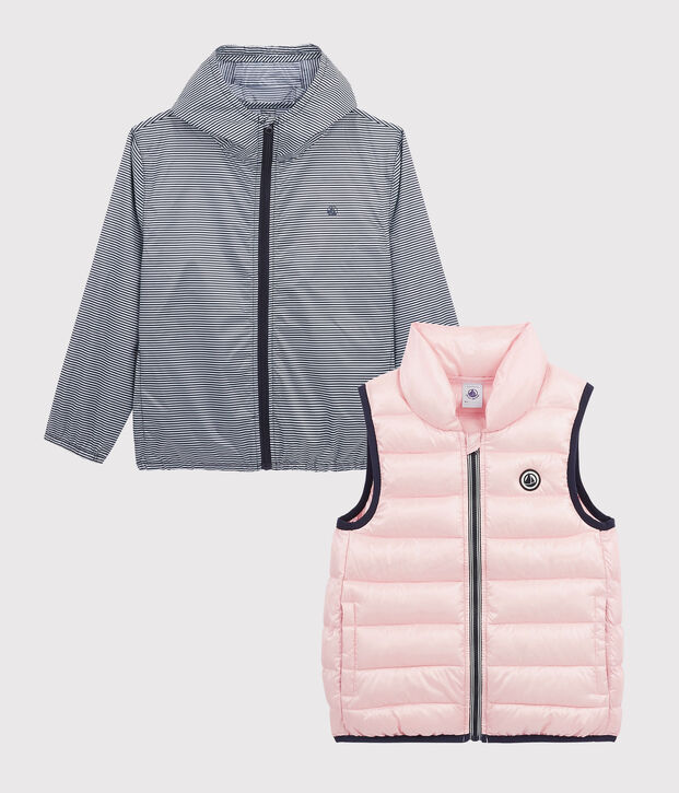 Coupe-vent 3 en 1 recycl&eacute; enfant rose