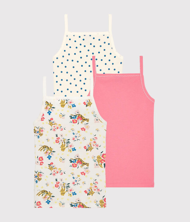 Lot de 3 chemises &agrave; bretelles imprim&eacute; panth&egrave;re petite fille en coton multicouleur