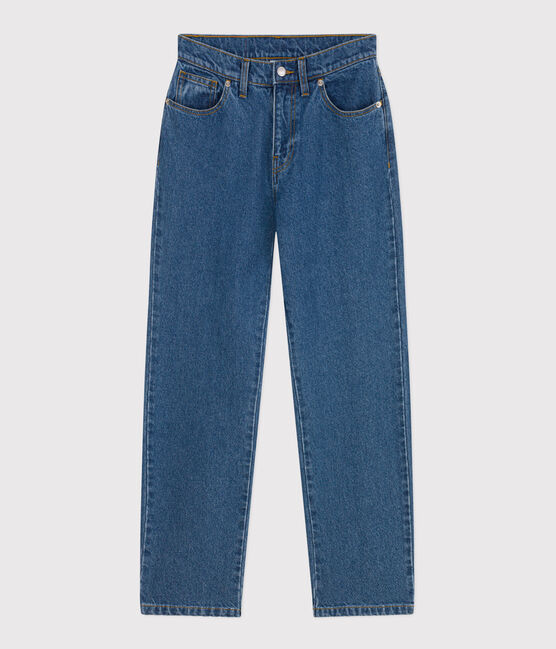 Pantalon droit en denim Femme bleu DENIM MOYEN