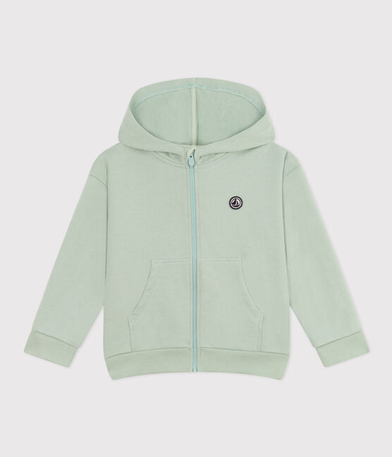 Sweatshirt zippé à capuche en molleton enfant garçon vert HERBIER