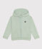 Sweatshirt zippé à capuche en molleton enfant garçon vert HERBIER