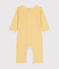 Pyjamas bébé manches longues sans pieds en coton jaune BLE/blanc MARSHMALLOW
