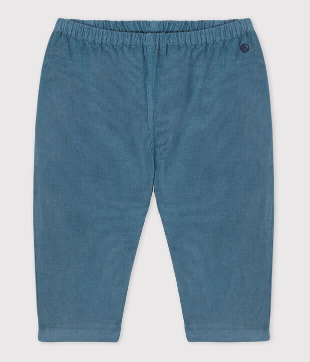 Pantalon b&eacute;b&eacute; en velours fin bleu