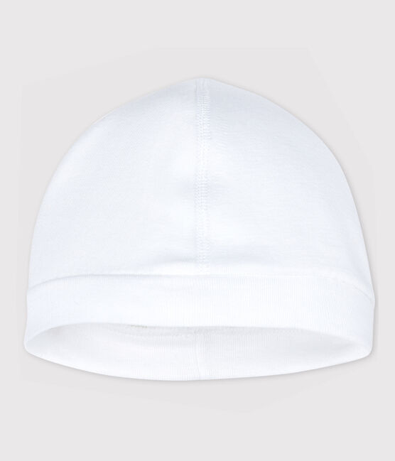 Bonnet naissance blanc bébé en coton biologique blanc ECUME