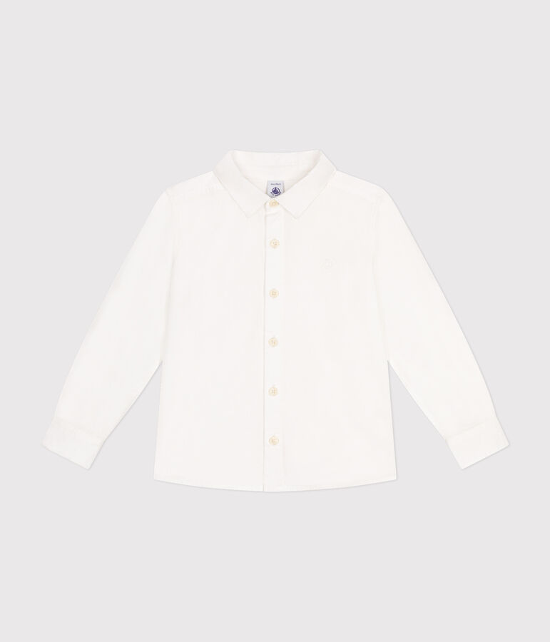 Chemise en popeline enfant gar&ccedil;on blanc ECUME