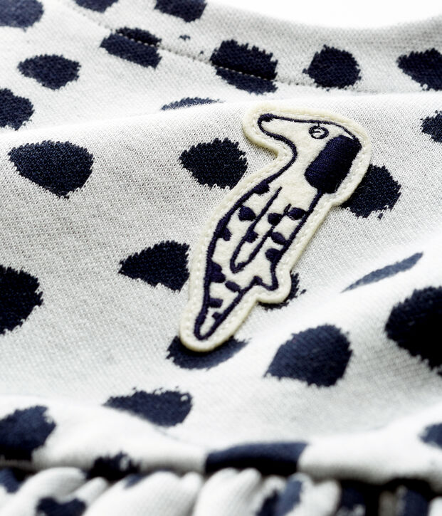 Robe manches longues b&eacute;b&eacute; fille Jean Jullien blanc/DOTTIES