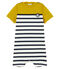 Combicourt bébé garçon en jersey lourd rayé jaune BAMBOO/blanc MARSHMALLOW/ SMOKING