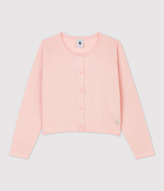 Cardigan en coton enfant fille rose MINOIS/ ARGENT