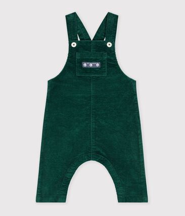 Salopette bébé en velours jambes longues unie