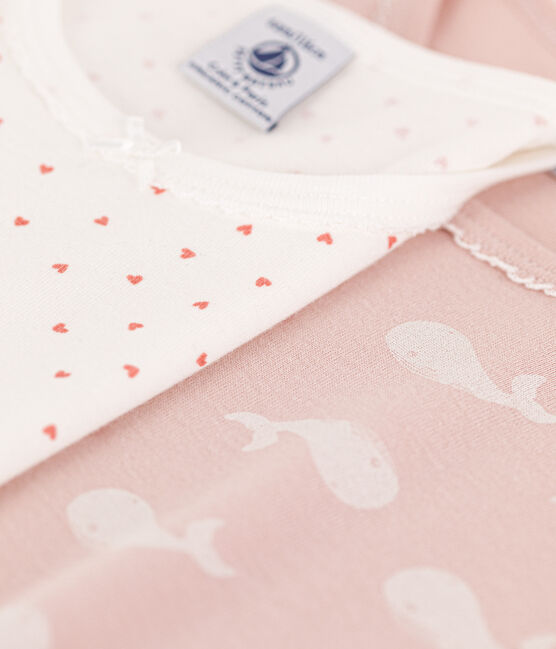 Lot de 2 pyjama/pyjacourt en coton petite fille variante 1