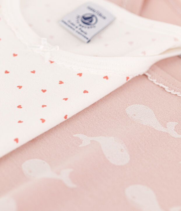 Lot de 2 pyjama/pyjacourt en coton petite fille multicouleur