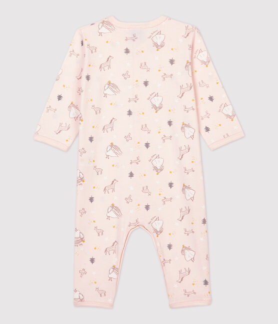 Dors-bien bébé imprimé princesse en coton rose FLEUR/blanc MULTICO