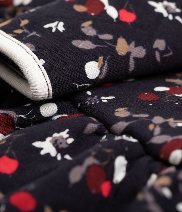 Robe manches longues en coton b&eacute;b&eacute;. bleu/multicouleur