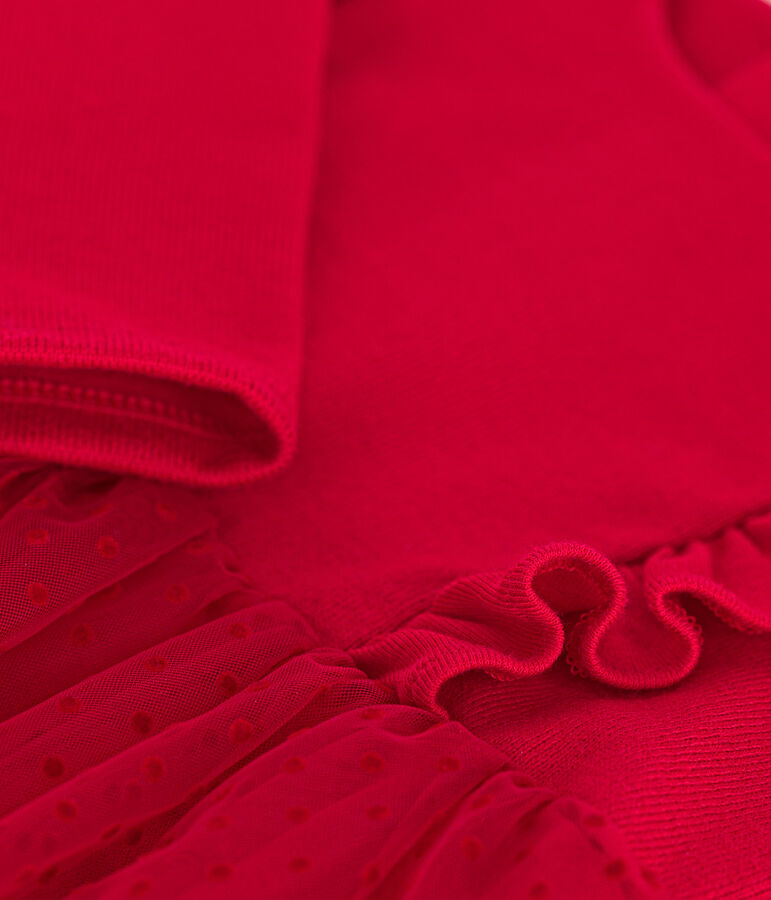 Robe en coton et tulle b&eacute;b&eacute; COULIS