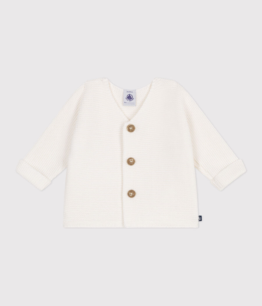 Cardigan bébé tricot point mousse en coton (Petit Bateau) - Couverture