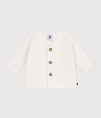 Cardigan b&eacute;b&eacute; mixte en coton uni