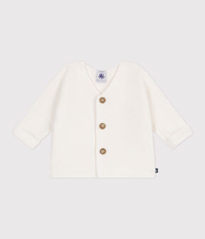 Cardigan bébé tricot point mousse en coton (Petit Bateau) - Image 1