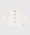 Cardigan b&eacute;b&eacute; mixte en coton uni blanc