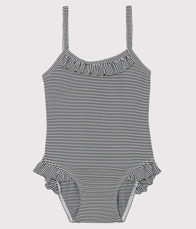 Maillot de bain UPF 50+ b&eacute;b&eacute; bleu ABYSSE/blanc LAIT