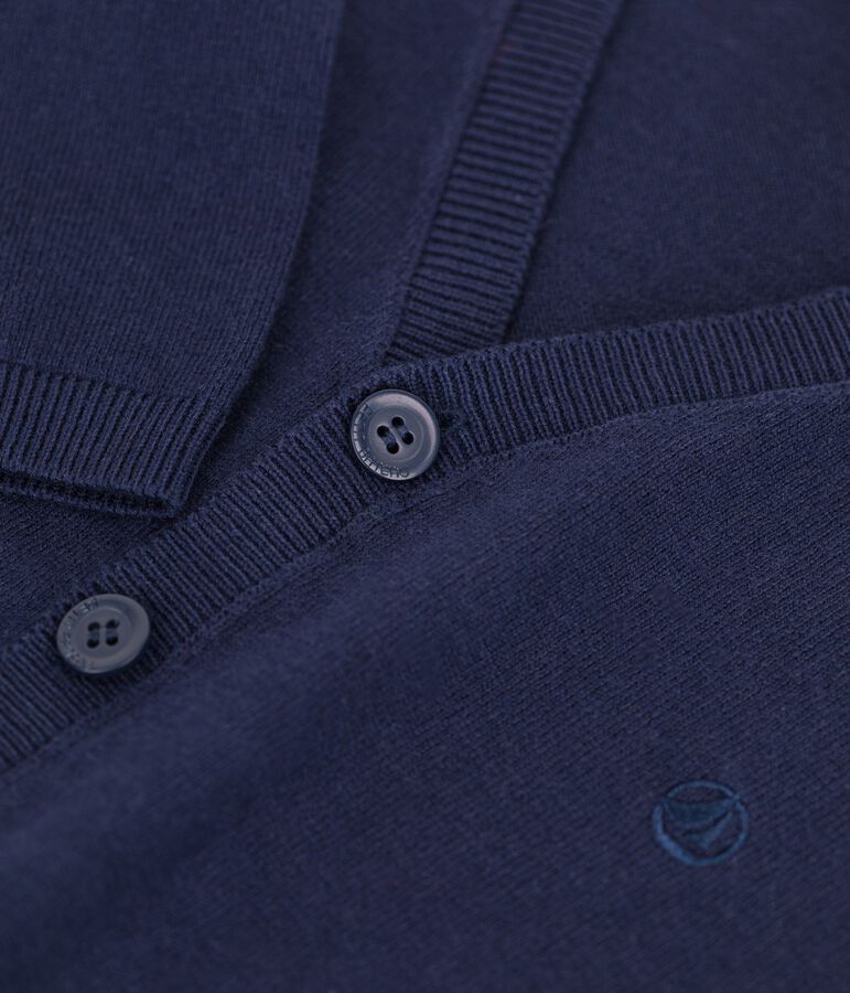 Cardigan en laine et coton enfant gar&ccedil;on bleu