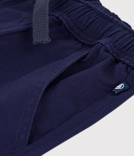 Bermuda short enfant en coton uni bleu SOIR