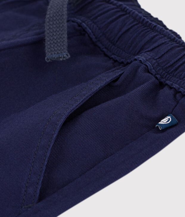 Bermuda short enfant en coton uni bleu marine