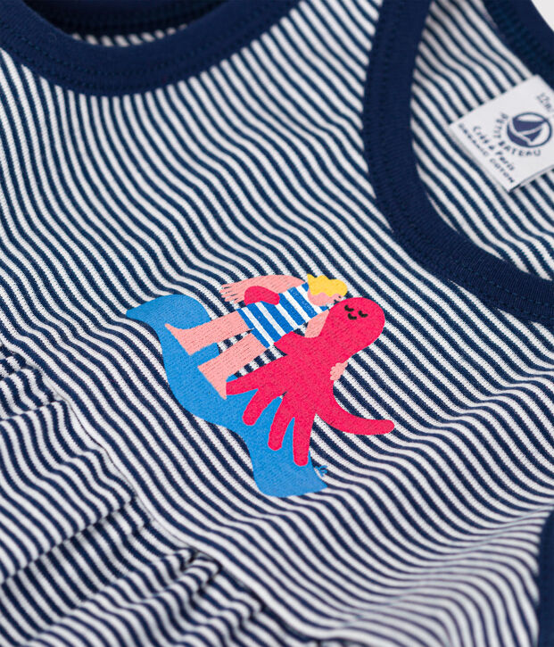Robe B&eacute;b&eacute; Petit Bateau x Water Family bleu/blanc