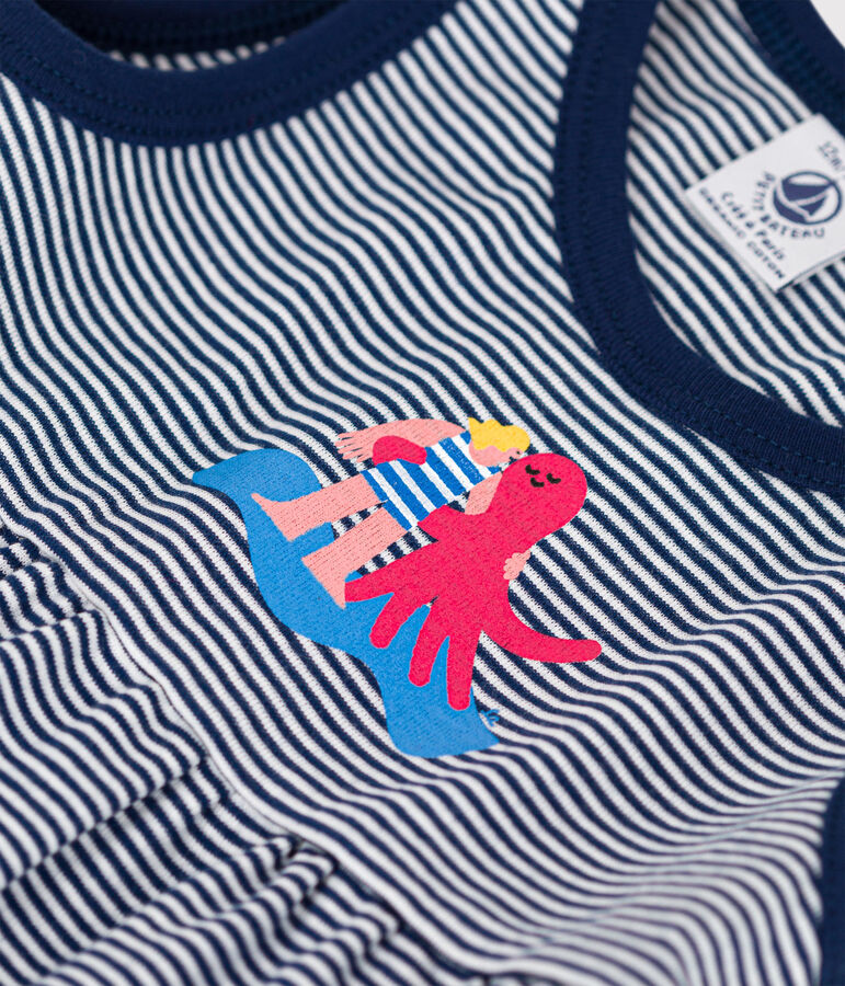 Robe B&eacute;b&eacute; Petit Bateau x Water Family bleu MEDIEVAL/blanc MARSHMALLOW