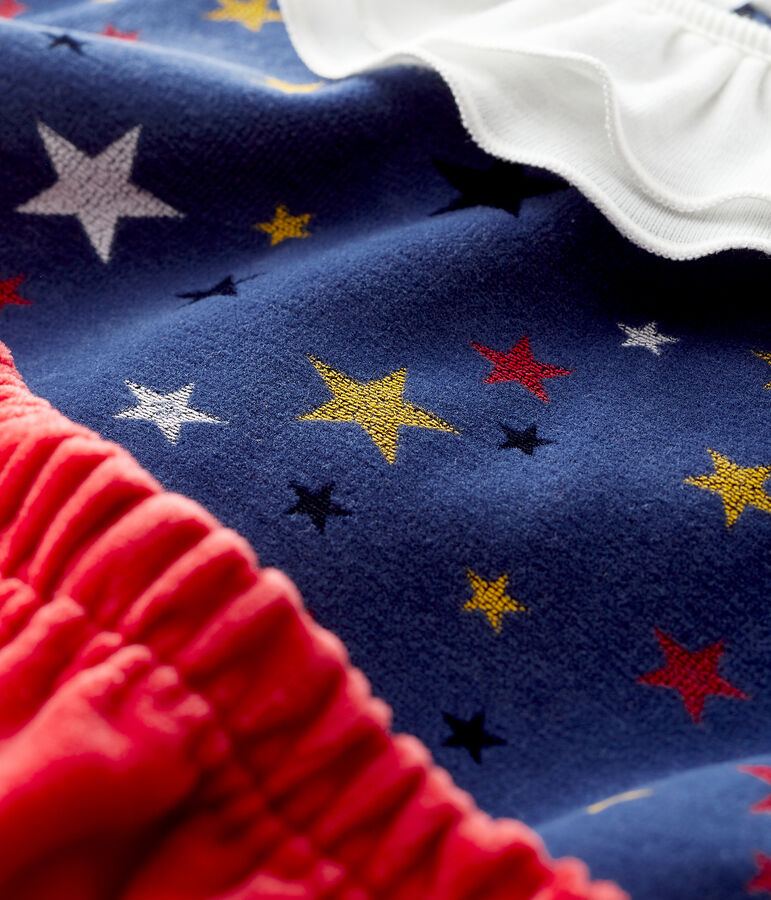 Ensemble deux pi&egrave;ces b&eacute;b&eacute; fille bleu MEDIEVAL/blanc MULTICO