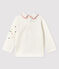 Tee-shirt avec col polo bébé garçon blanc MARSHMALLOW