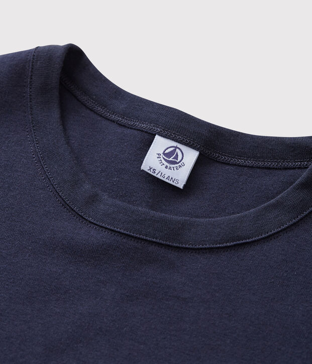 Tee-shirt L'ICONIQUE col rond en coton Femme bleu marine