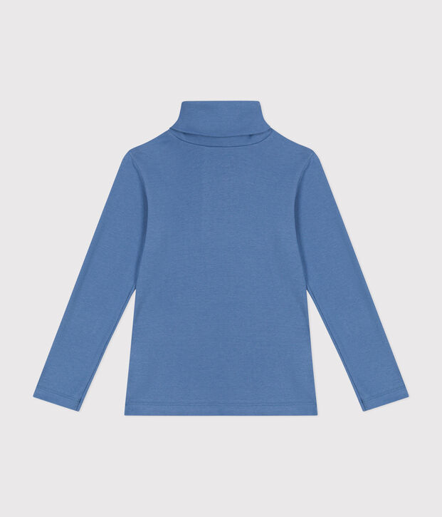 Sous-pull en coton enfant fille / gar&ccedil;on bleu