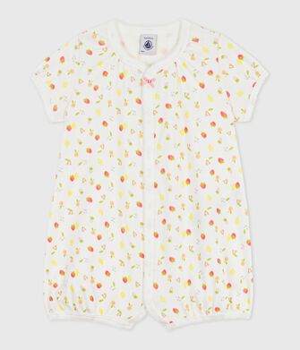 Combinaison courte b&eacute;b&eacute; en coton imprim&eacute; fruits