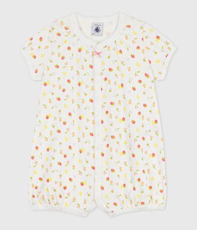 Combinaison courte b&eacute;b&eacute; en coton imprim&eacute; fruits