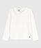Tee-shirt manches longues coton enfant fille blanc