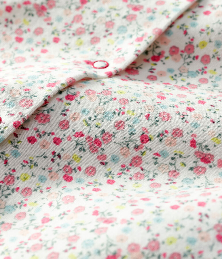 Cardigan l&eacute;ger imprim&eacute; b&eacute;b&eacute; fille blanc MARSHMALLOW/blanc MULTICO