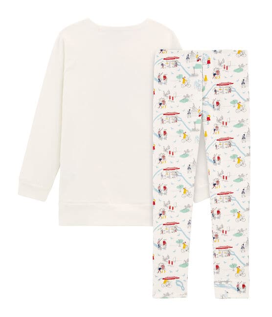 Pyjama petite fille blanc MARSHMALLOW/blanc MULTICO