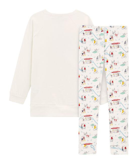 Pyjama petite fille blanc MARSHMALLOW/blanc MULTICO