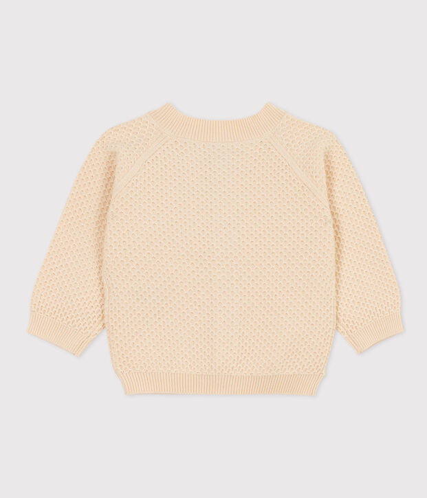 Cardigan b&eacute;b&eacute; en tricot de coton &eacute;cru