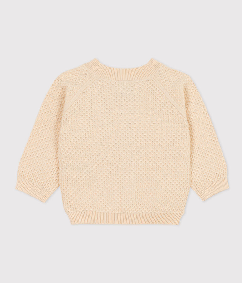 Cardigan b&eacute;b&eacute; en tricot de coton &eacute;cru