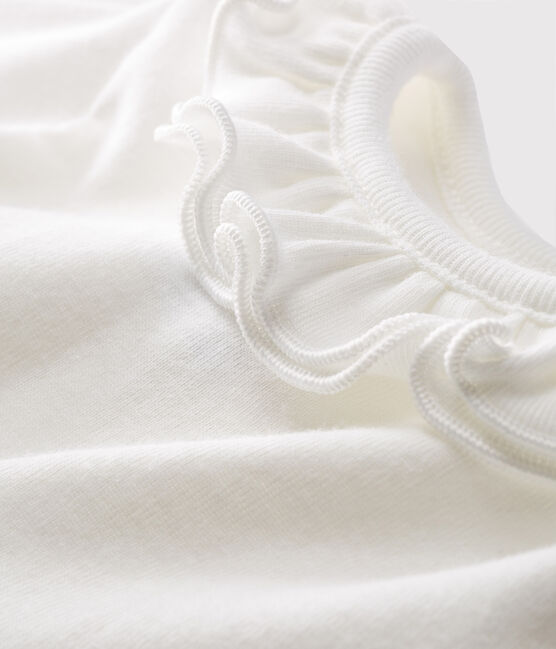 Body manches longues avec collerette bébé fille blanc MARSHMALLOW