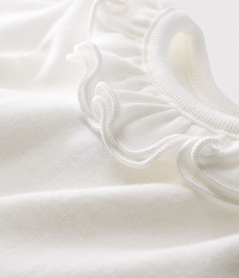 Body manches longues avec collerette b&eacute;b&eacute; fille blanc