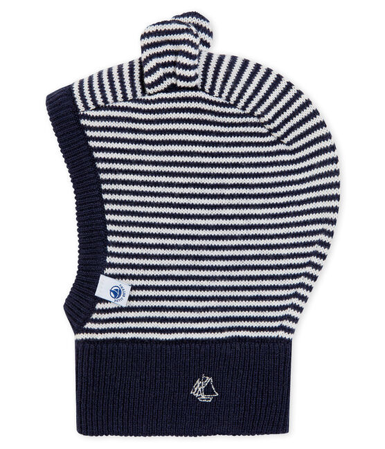 Cagoule bébé mixte bleu SMOKING/blanc MARSHMALLOW