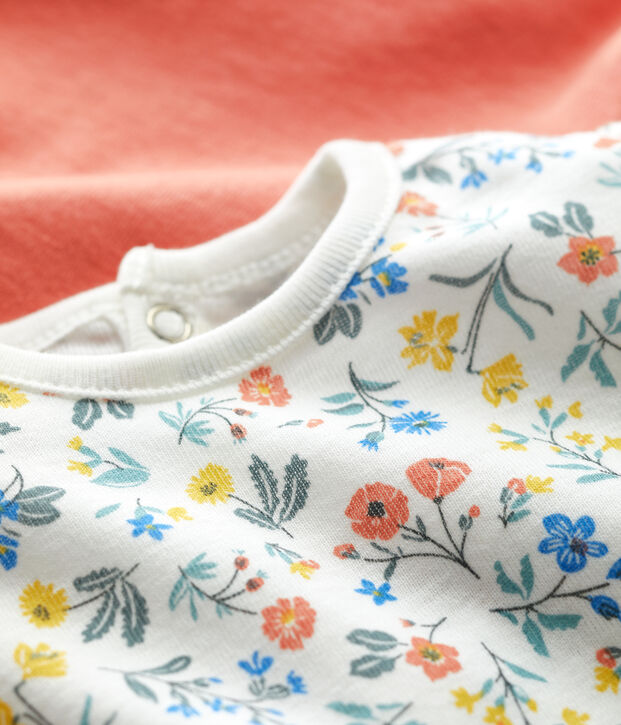 Lot de deux blouses manches courtes en coton b&eacute;b&eacute; multicouleur