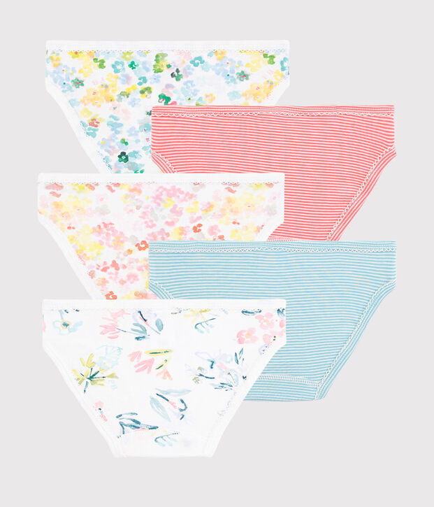 Lot de 5 culottes &agrave; fleurs petite fille multicouleur