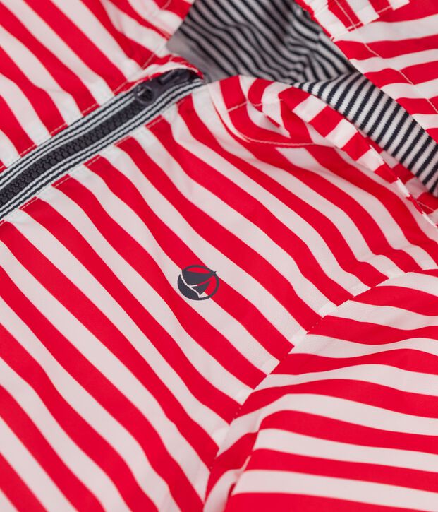 Coupe-vent chaud en polyester recycl&eacute; b&eacute;b&eacute; rouge/blanc